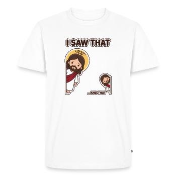 J’ai vu ça et cet humour de Jésus drôles - T-shirt Premium bio Homme - blanc - Devant - Nico (187cm)