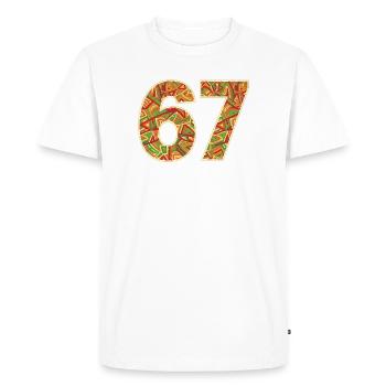 Modèle Afrique Tribal 67 - T-shirt Premium bio Homme - blanc - Devant - Nico (187cm)