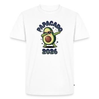 Papacado 2026 Avocado Dance Baby Dad Becoming a Dad - Men's Premium Organic T-Shirt - white - Front - Nico (187cm)