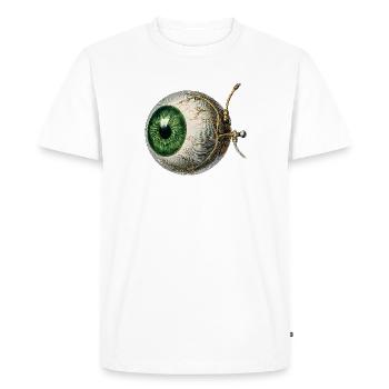 Anatomical Eye with Green Iris – Vintage Style - Men's Premium Organic T-Shirt - white - Front - Nico (187cm)