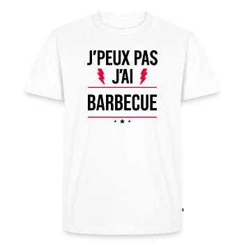 J’peux pas j’ai barbecue Humour Apéro - T-shirt Premium bio Homme - blanc - Devant - Nico (187cm)