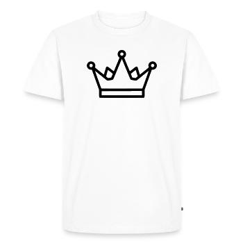 Minimalist Crown Outline Vector - Men's Premium Organic T-Shirt - white - Front - Nico (187cm)