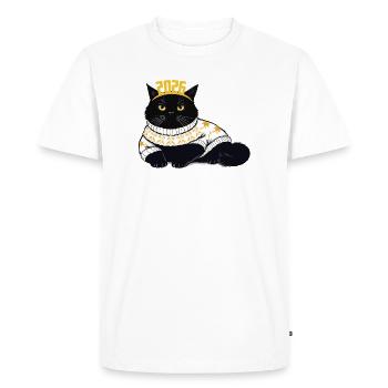 Conception du Nouvel An 2026 - T-shirt Premium bio Homme - blanc - Devant - Nico (187cm)