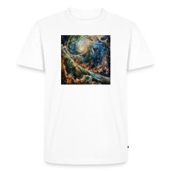Galaxie Cosmique Tourbillon - T-shirt Premium bio Homme - blanc - Devant - Nico (187cm)