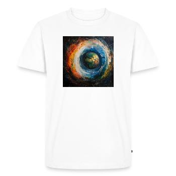 Le monde de la Terre dans un tourbillon de couleurs - T-shirt Premium bio Homme - blanc - Devant - Nico (187cm)