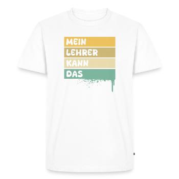 Profession : Enseignant - T-shirt Premium bio Homme - blanc - Devant - Nico (187cm)