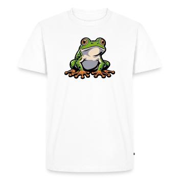 Cheerful Frog Cartoon - Men's Premium Organic T-Shirt - white - Front - Nico (187cm)