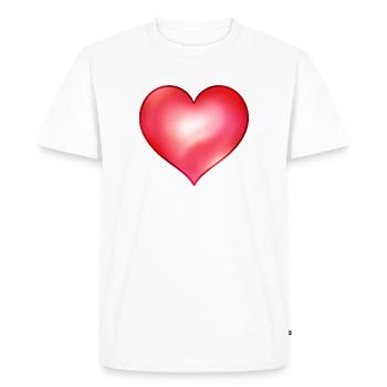 Red heart with luminous gradient - Men's Premium Organic T-Shirt - white - Front - Nico (187cm)