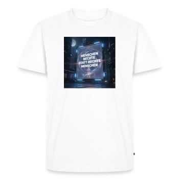 Human rights instead of rights for people - Men's Premium Organic T-Shirt - white - Front - Nico (187cm)