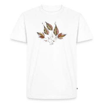 leaves - Men's Premium Organic T-Shirt - white - Front - Nico (187cm)