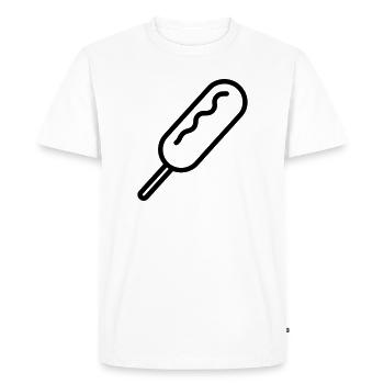 corn dog - T-shirt Premium bio Homme - blanc - Devant - Nico (187cm)