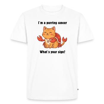 Chat du Zodiaque Cancer – Mignon Cancer Zodiac - T-shirt Premium bio Homme - blanc - Devant - Nico (187cm)