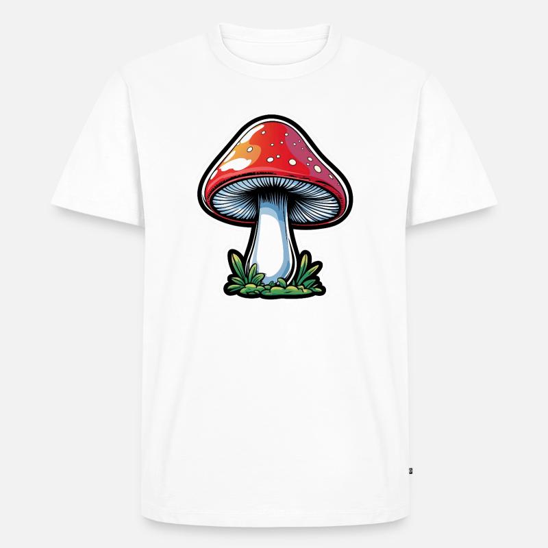 Conception du Popart Red Toadstool - T-shirt Premium bio Homme - blanc
