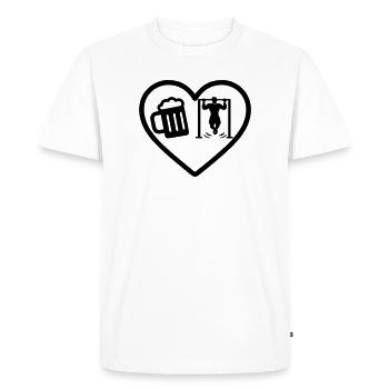 Bière d’entraînement Heart Street - T-shirt Premium bio Homme - blanc - Devant - Nico (187cm)