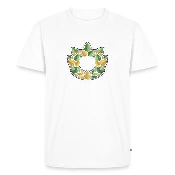 Blason naturel en couronne de laurier - T-shirt Premium bio Homme - blanc - Devant - Nico (187cm)