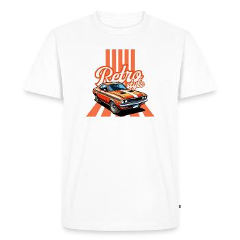 Voiture Retro et Flair Vintage - T-shirt Premium bio Homme - blanc - Devant - Nico (187cm)