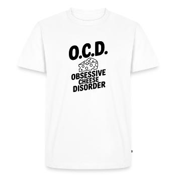 Trouble obsessionnel du fromage par le TOC - T-shirt Premium bio Homme - blanc - Devant - Nico (187cm)