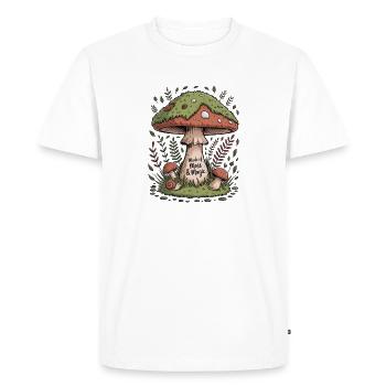 Fait de mousse et de gobelincore magique - T-shirt Premium bio Homme - blanc - Devant - Nico (187cm)
