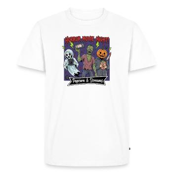 Horror Movie Night: Popcorn & Screams - Men's Premium Organic T-Shirt - white - Front - Nico (187cm)