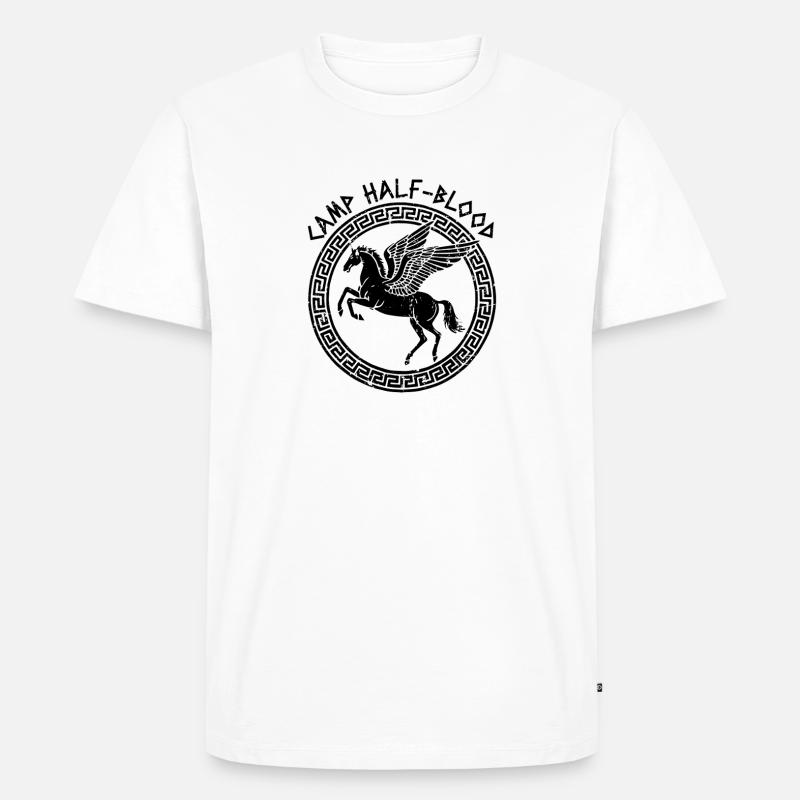 Camp Halbblut Fliegendes Pferd Camping Halbblut - Männer Premium Bio T-Shirt - Weiß