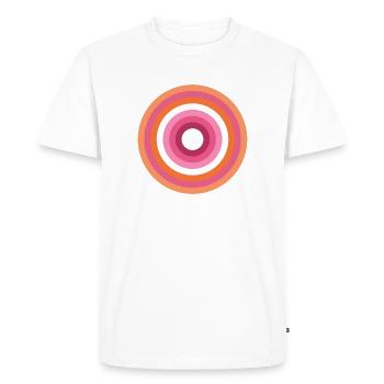 Palette Concentric Ring Lesbienne LGBTQ - T-shirt Premium bio Homme - blanc - Devant - Nico (187cm)