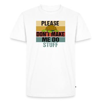 Lazy Turtle Funny Quote Retro Vintage - Men's Premium Organic T-Shirt - white - Front - Nico (187cm)