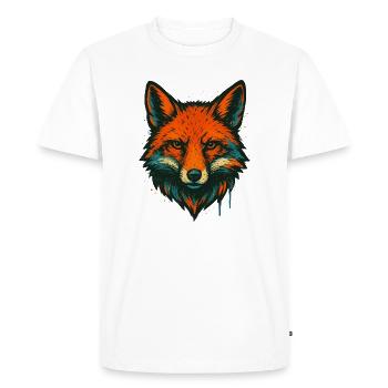 Renard en graffiti au néon - T-shirt Premium bio Homme - blanc - Devant - Nico (187cm)