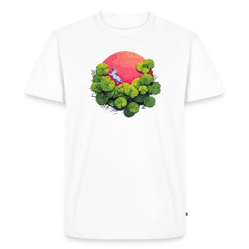 Lapin au clair de lune dans la Forêt des Feuilles - T-shirt Premium bio Homme - blanc - Devant - Nico (187cm)