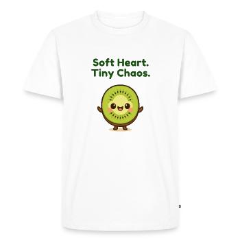 Cœur tendre Petit chaos Kiwi - T-shirt Premium bio Homme - blanc - Devant - Nico (187cm)
