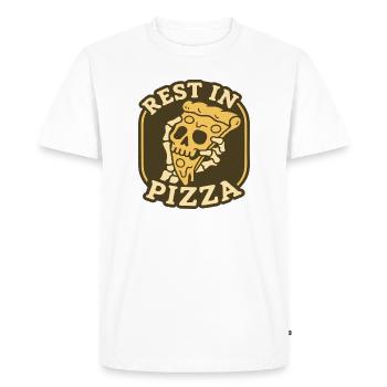 Insigne de crâne de Repos dans la Pizza Design Drôle de Nourriture - T-shirt Premium bio Homme - blanc - Devant - Nico (187cm)