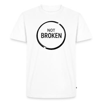Not Broken Resilience Tee - Men's Premium Organic T-Shirt - white - Front - Nico (187cm)