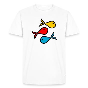 FISH. MEMORY. SARDINE. APRIL FOOL. SEA - Men's Premium Organic T-Shirt - white - Front - Nico (187cm)