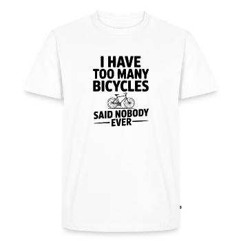 J’ai trop de vélos, personne n’a jamais dit - T-shirt Premium bio Homme - blanc - Devant - Nico (187cm)