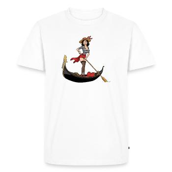 Pin-up de gondole de Venise en Italie - T-shirt Premium bio Homme - blanc - Devant - Nico (187cm)