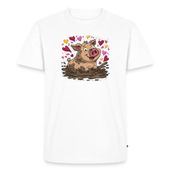 La colère du cœur dans le cœur de boue - T-shirt Premium bio Homme - blanc - Devant - Nico (187cm)