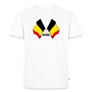 Belgium Crossed Flags - Men's Premium Organic T-Shirt - white - Front - Nico (187cm)