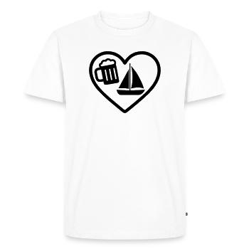 Heart Beer Sailing Humor - Men's Premium Organic T-Shirt - white - Front - Nico (187cm)