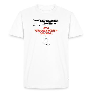 Édition Chaos Gémeaux du Zodiaque, anniversaire - T-shirt Premium bio Homme - blanc - Devant - Nico (187cm)