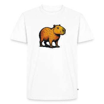 Kapibara Gradient Illustration - Men's Premium Organic T-Shirt - white - Front - Nico (187cm)