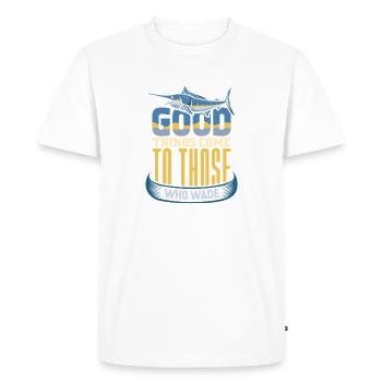 Pêcheurs Pêcheurs Pêcheurs Pêcheurs Pêcheurs Sportifs - T-shirt Premium bio Homme - blanc - Devant - Nico (187cm)