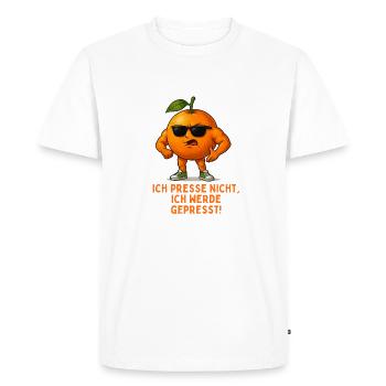 Orange avec style : je suis pressé - T-shirt Premium bio Homme - blanc - Devant - Nico (187cm)