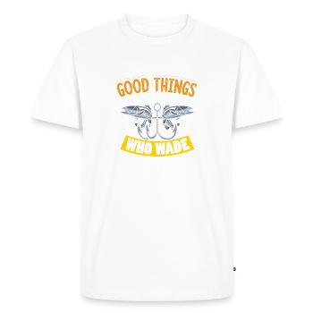Pêcheurs Pêcheurs Pêcheurs Pêcheurs Pêcheurs Sportifs - T-shirt Premium bio Homme - blanc - Devant - Nico (187cm)