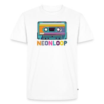 Conception de cassette en boucle néon - T-shirt Premium bio Homme - blanc - Devant - Nico (187cm)