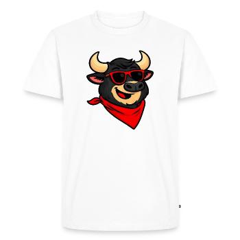 Feria taureau humour - T-shirt Premium bio Homme - blanc - Devant - Nico (187cm)