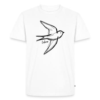 Free bird - Men's Premium Organic T-Shirt - white - Front - Nico (187cm)