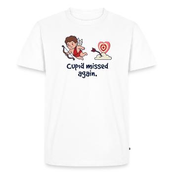 Cupid Missed Again Funny Anti Valentine Single - Men's Premium Organic T-Shirt - white - Front - Nico (187cm)