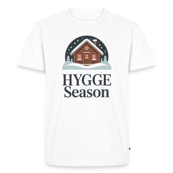 Hygge Season Cozy Winter Cabin Danish Lifestyle - Men's Premium Organic T-Shirt - white - Front - Nico (187cm)
