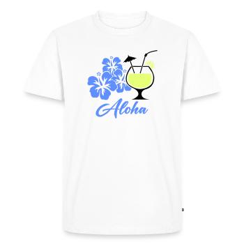 Aloha Hibiscus Tropical Drink - Men's Premium Organic T-Shirt - white - Front - Nico (187cm)