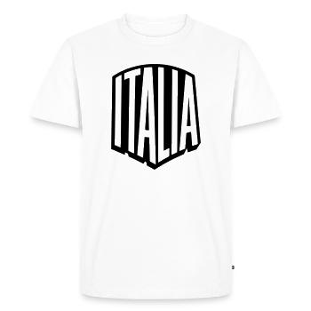 Inscription Italie - Italie, lettrage - T-shirt Premium bio Homme - blanc - Devant - Nico (187cm)