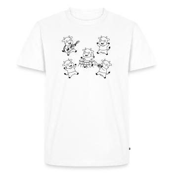 Comique de fête musicale du groupe de vaches mignonnes - T-shirt Premium bio Homme - blanc - Devant - Nico (187cm)